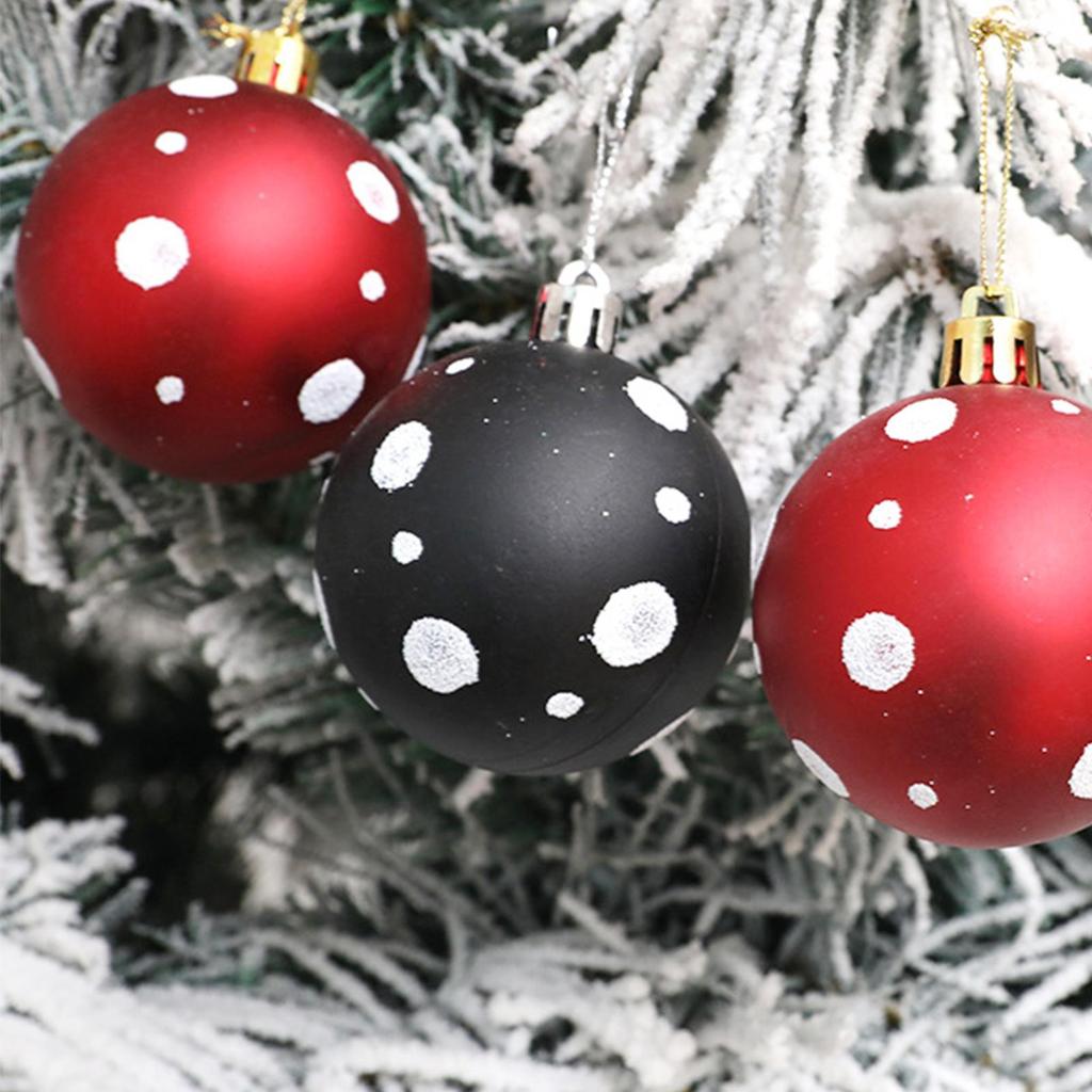 Christmas Balls 6 Pieces Party Pendant 2.36 Inch Shatterproof Ball Christmas Decorations For Winter Holiday Indoor Window Home