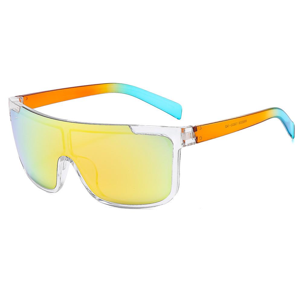 New Luxury Gradient Color Sports Wrap Around  Women Sunglasses Large One Piece Sports Glasses Men Hiking Sun Glasses Uv400