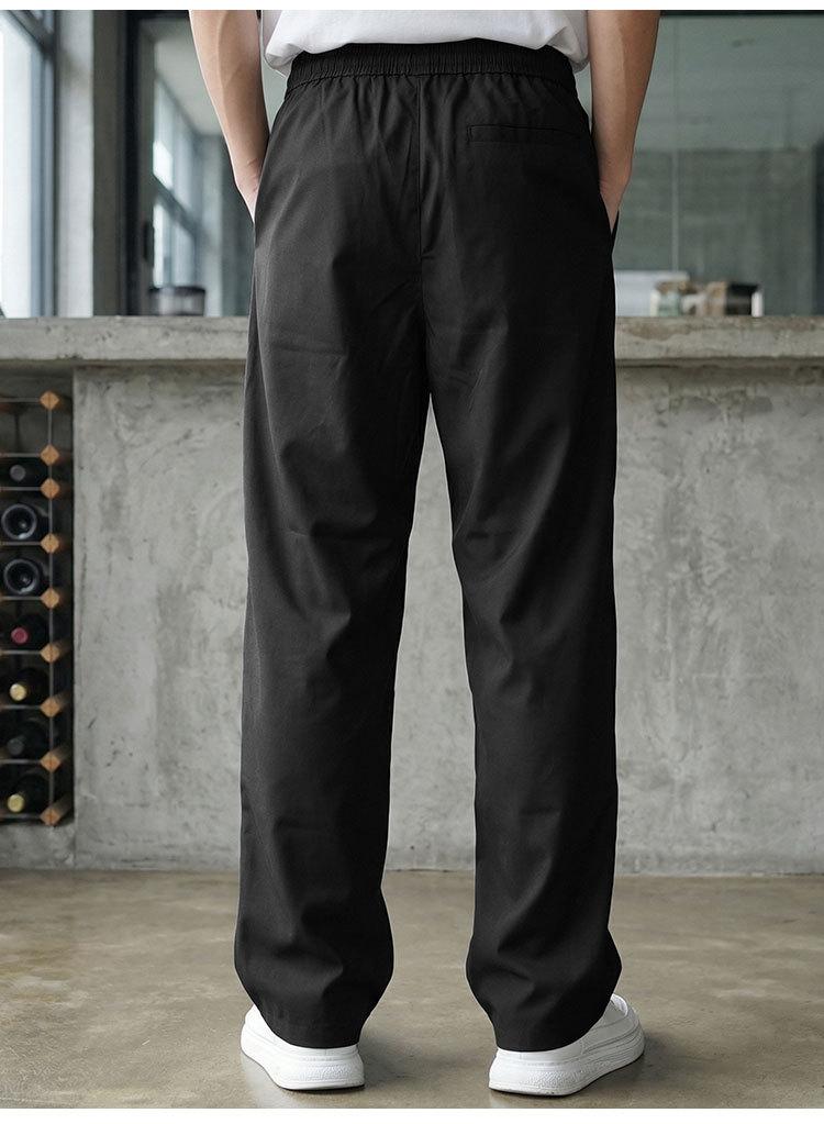 [Including Linen] Spring and Summer Old Money Style Curved Knife Pants, Elastic Pants, Wide Leg Men's Loose Casual Commuting Pants
