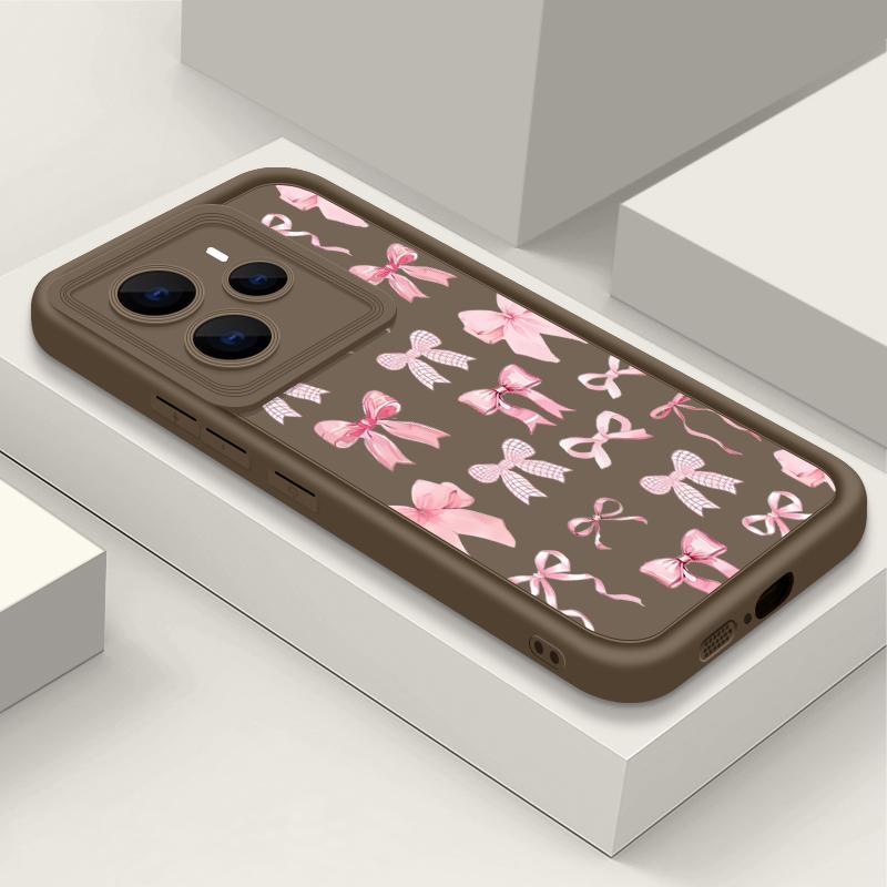 Capa de Celular Antichoque com Estampa de Laço Para Xiaomi 14T 13T Pro Poco X7 F6 X6 Redmi Note 14 13 Pro 12 11 Silicone Macio Proteção de Lente TPU Fosco Capa Traseira