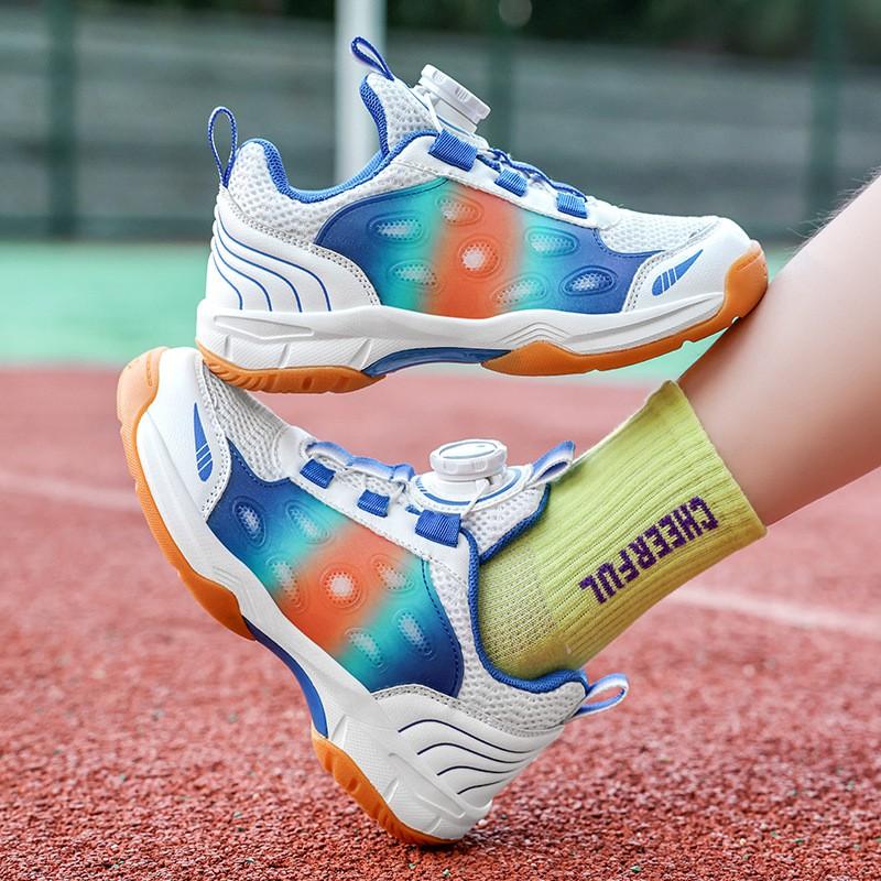 Kids Badminton Shoes Boys Girls Lightweight Cushioned Sports Sneakers Tennis Table Training
