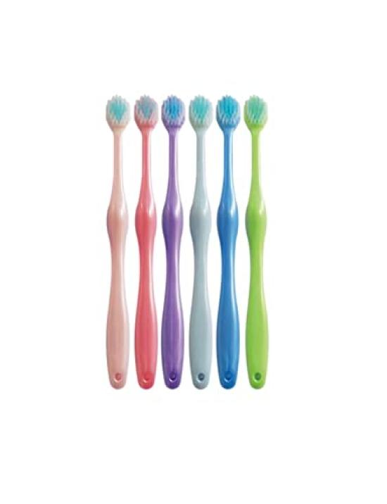 Pack of to Wide 2 Brushes x 6 Invented by Toothbrush Craftsman Ichiro Tanabe [Value 6] LT-55 "Easy Clean" Toothbrush, (Regular), Packs,