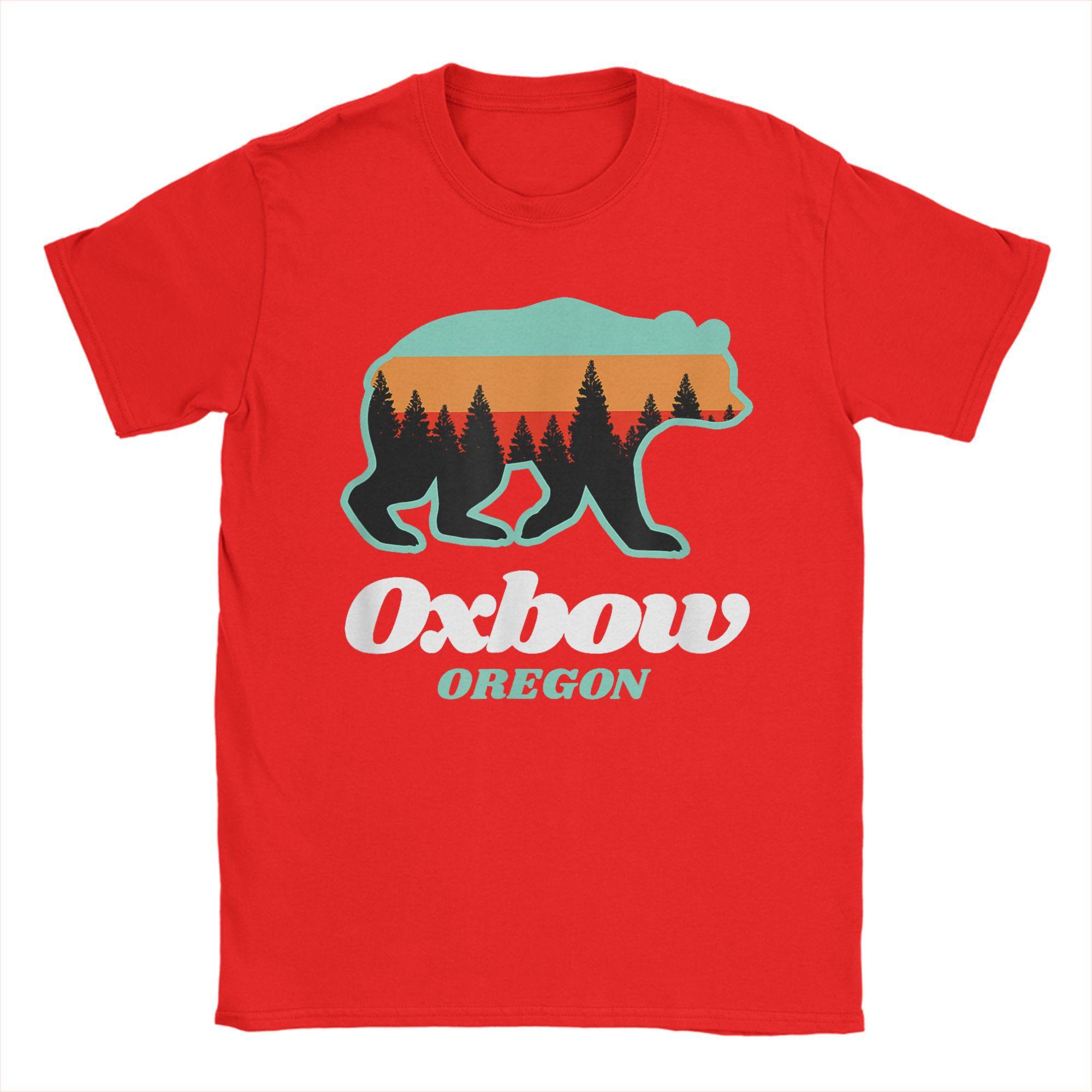 

Men Oxbow Oregon Fishing Summer Bear T Shirt Mountain Pure Cotton Clothes Fashion Short Sleeve Round Neck Tee Adult T-Shirt 3XL