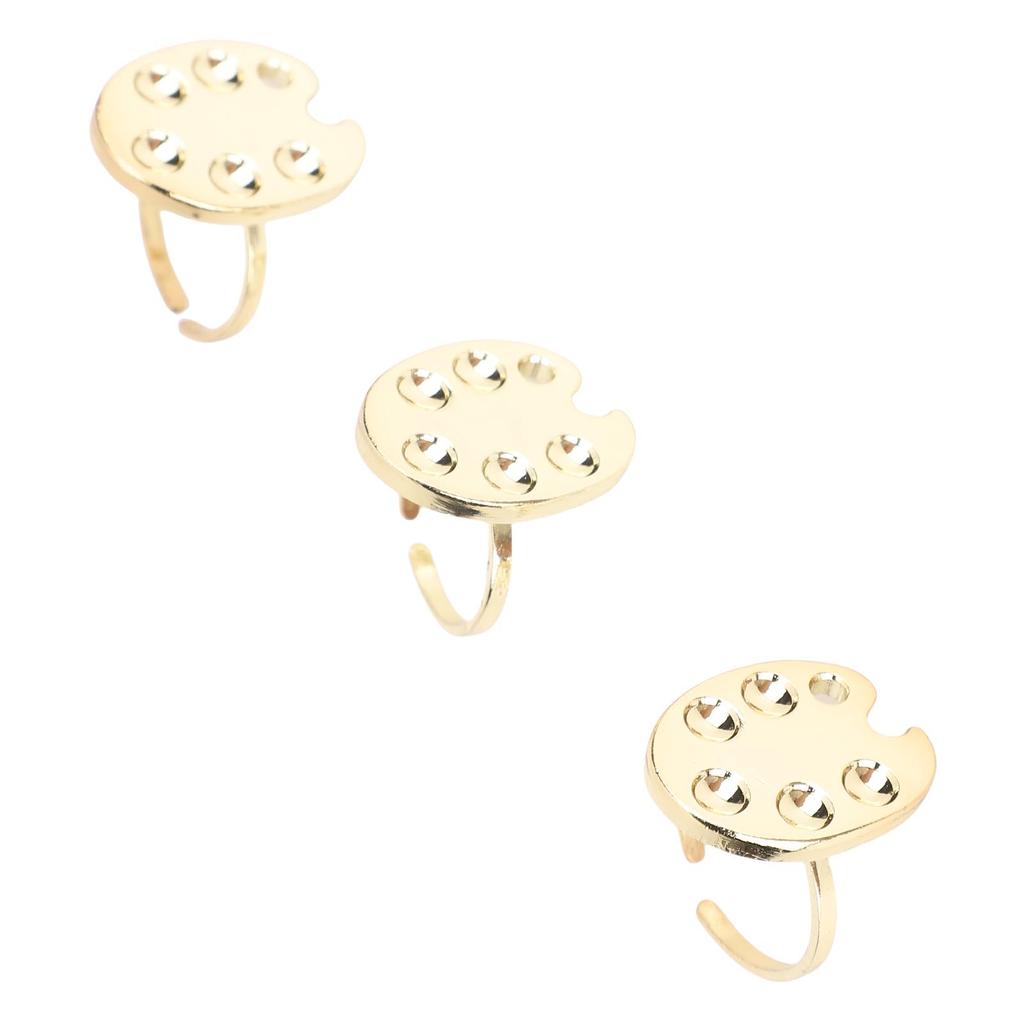 3 STÜCKE Mini Nail Art Palette Fingerringe Aluminium Tragbare Metall Maniküre Palette Nagellack Mischen