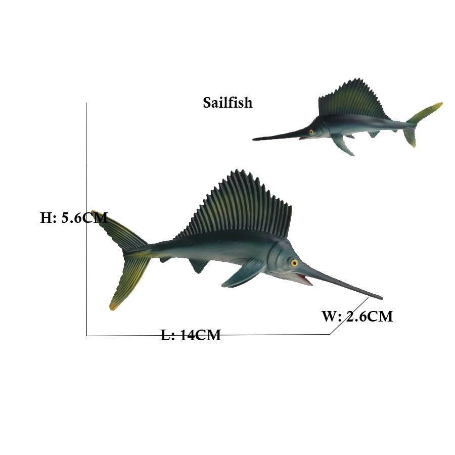 Marine Toy Animals Figures Sword fish Sailfish Salmon Shark Piranha Animal Figurines Action Figure Children Toys Games kids Gift