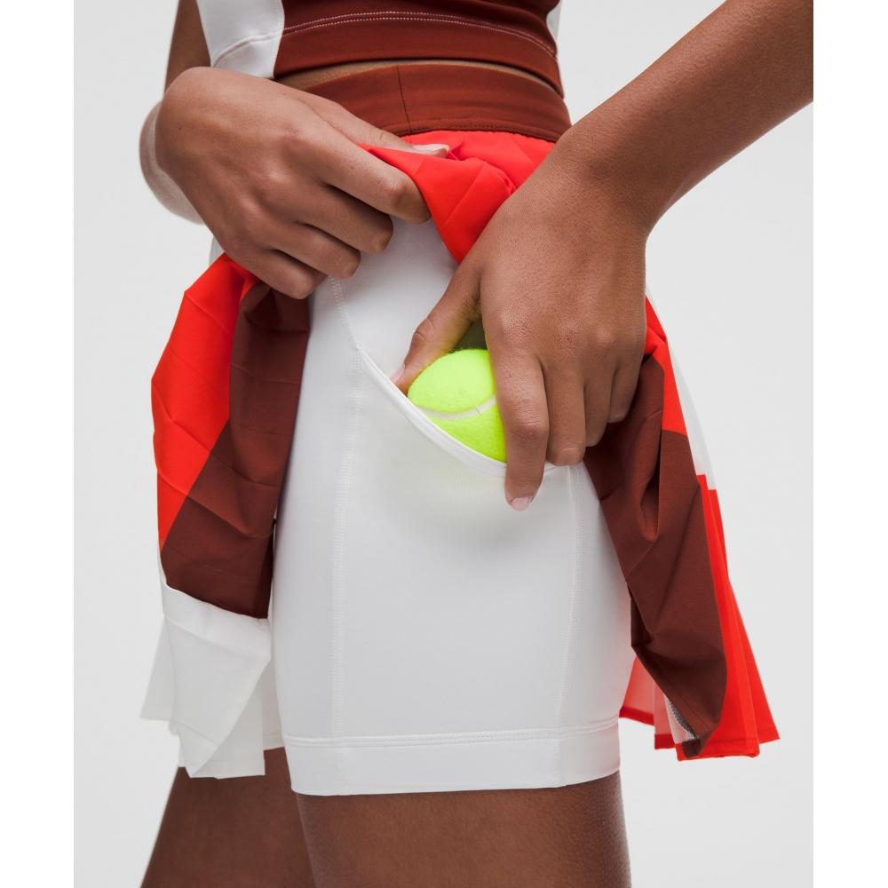 Lullulemon Coat Champ Pleated High-Rise Tennis Skirt Wht Crye Cach