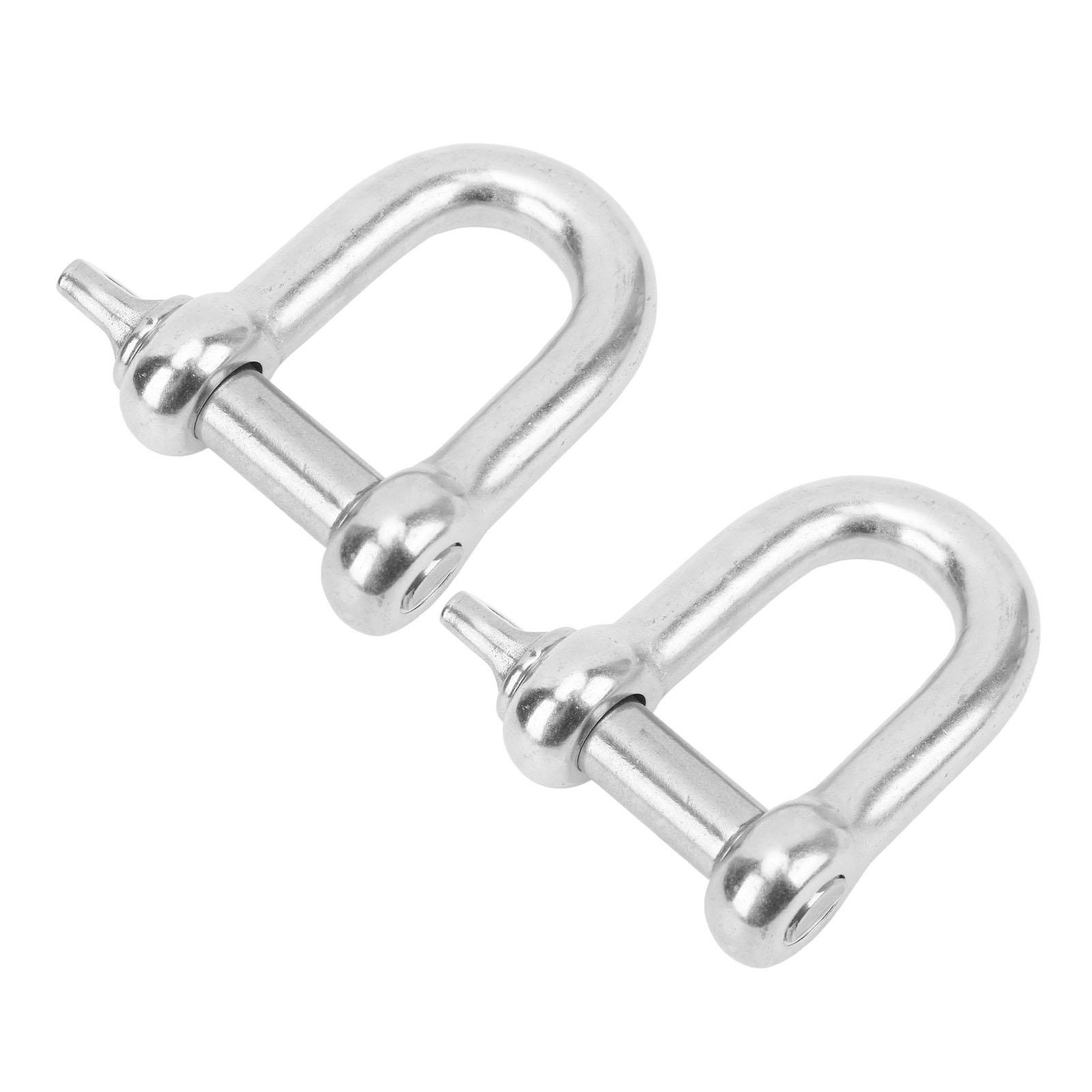 

22mm 2PCS Stainless Steel D Ring Shackles Strong Strength Screw Pin Anchor Shackle for Boat