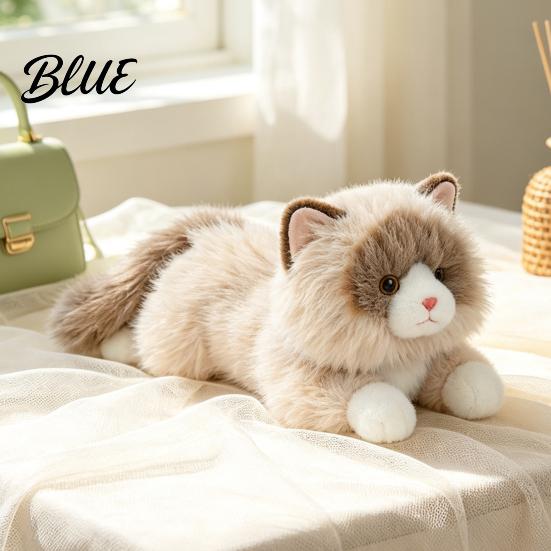 Exquisite Realistic Kitten Gift Lifelike Ragdoll Cat Plush Toy Stuffed Animal Pillow for Sleeping Stress Relief Hugging 45cm Fluffy Pillow,