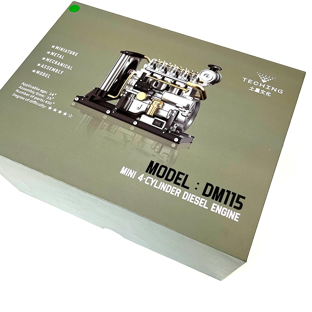 TECHING Diesel Engine Assembly Fully 3D 300 Adult Motor Estimated Construction 4 Hours Kit, Functional, Puzzle, Metal, Pieces, Physics, Toy, Gift,