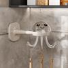 Kunststoff Wandhänge-Aufbewahrungsregal mit starkem Klebe-Tragfähigkeit Cartoon-Oktopus-Form Sechsarm-Design Badezimmer-Aufbewahrungsregal