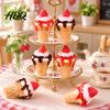 Miniature Ice Cream Decorations 10Pcs Mini Creams Tiny 3D Strawberry Jam Resin Dessert Doll