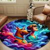 Scoo-dog Mystery Night Round Rug for Livingroom,Bedroom, Palyroom, Chair Rug, Area Rug, Circle Carpet, Large Size Fan Christmas Gift