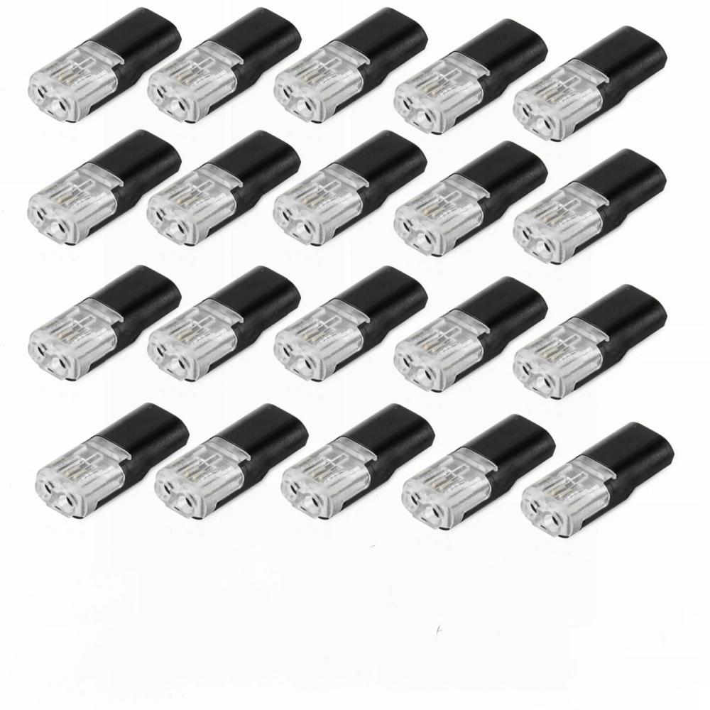 20/50/100Pcs Led Strip Lights Connectors 18-24AWG Double Wire Plug-in Connector Led Light Strip Connectors 2 Pin Low Voltage