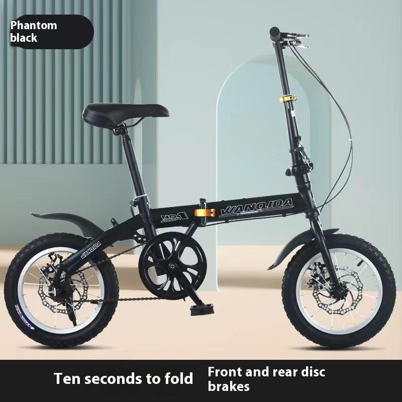 12 Small Bike cycling City Mini Folding Bicycle For Male And Female Students Portable Ultra Light Transmission Disc Brakes