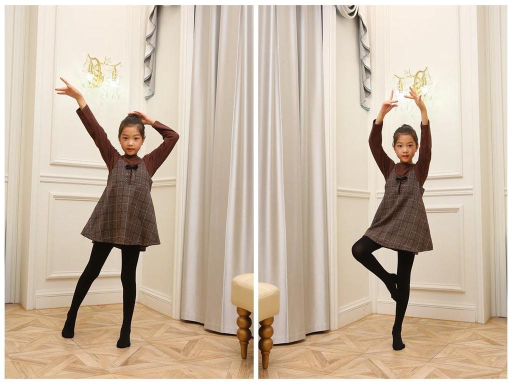 Children's White Velvet 800D Dance Pantyhose - Winter Exercise Socks for Girls