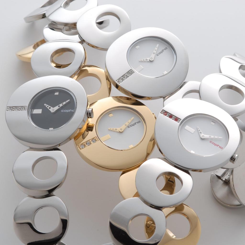 COPHA O Dress Limited Rhinestone Stylish and Elegant Lightweight Quartz Officially White Dial with Silver Bracelet Women's Watch, Edition, Finish,