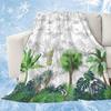 Coperta Plaid Verde Tropicale con Foglie Palma Monstera in Pile per Divano Letto Tema Festivo Accogliente Morbida Coperta Decorativa Regalo Caldo
