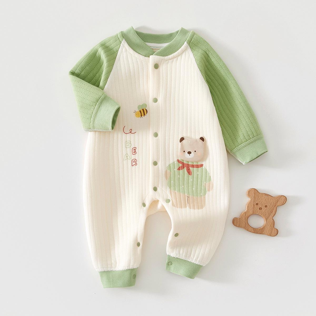 

Pure Cotton Long Sleeve Baby Bodysuit Pajamas - Newborn Romper Size 90 [Height 77-85cm, Weight 22-26 lbs]
