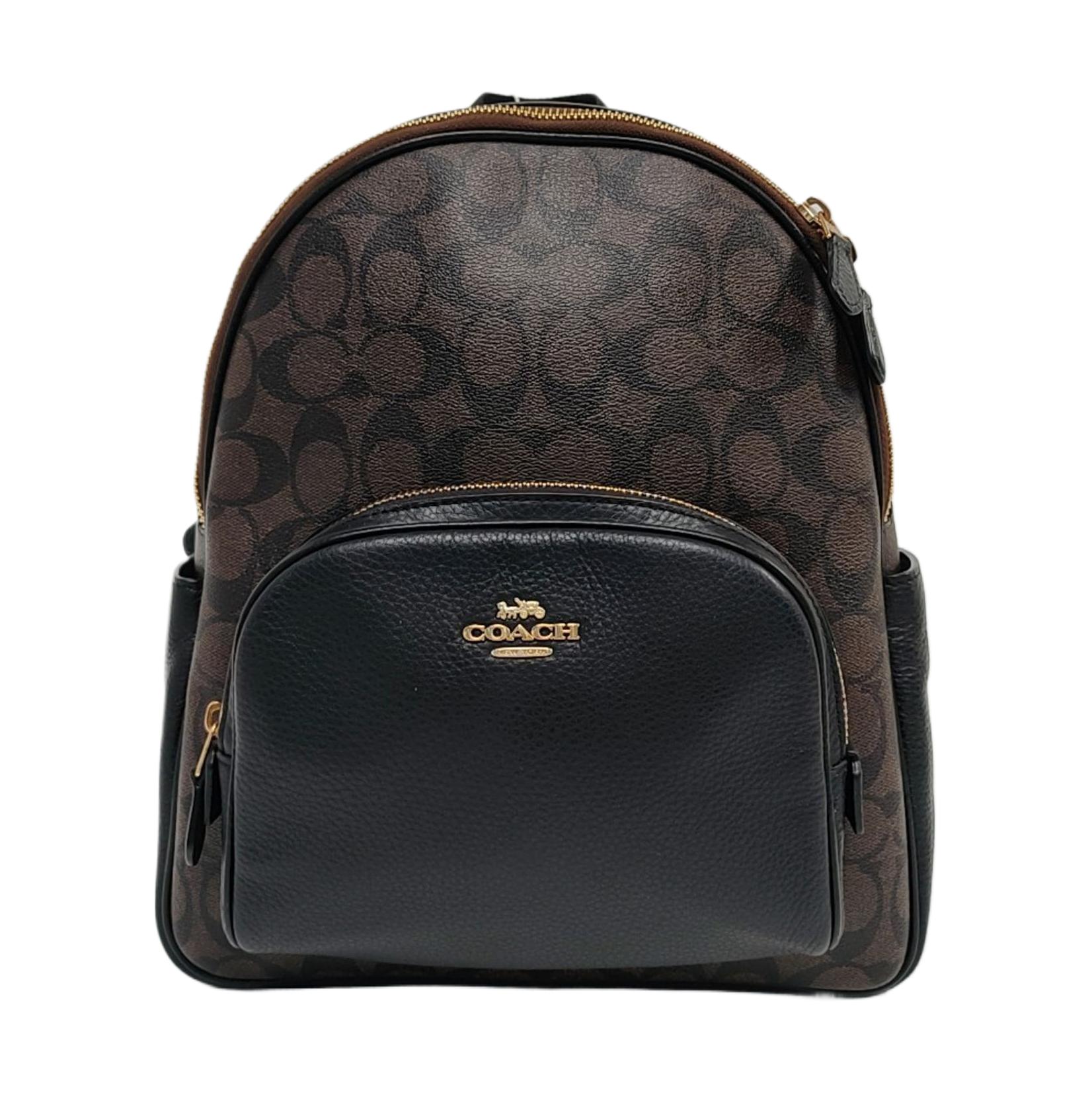 [Pre-Owned] Court 27 Classic Logo Canvas And Leather Backpack - Unused #137CPBW ONE SIZE