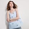 Women's Striped Floral Embroidered V-Neck Camisole