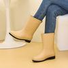 Fashionable Women's Mid Calf Rain Boots Fleece Lined Anti-Slip Half Boots Adult Rain Shoes Wholesale