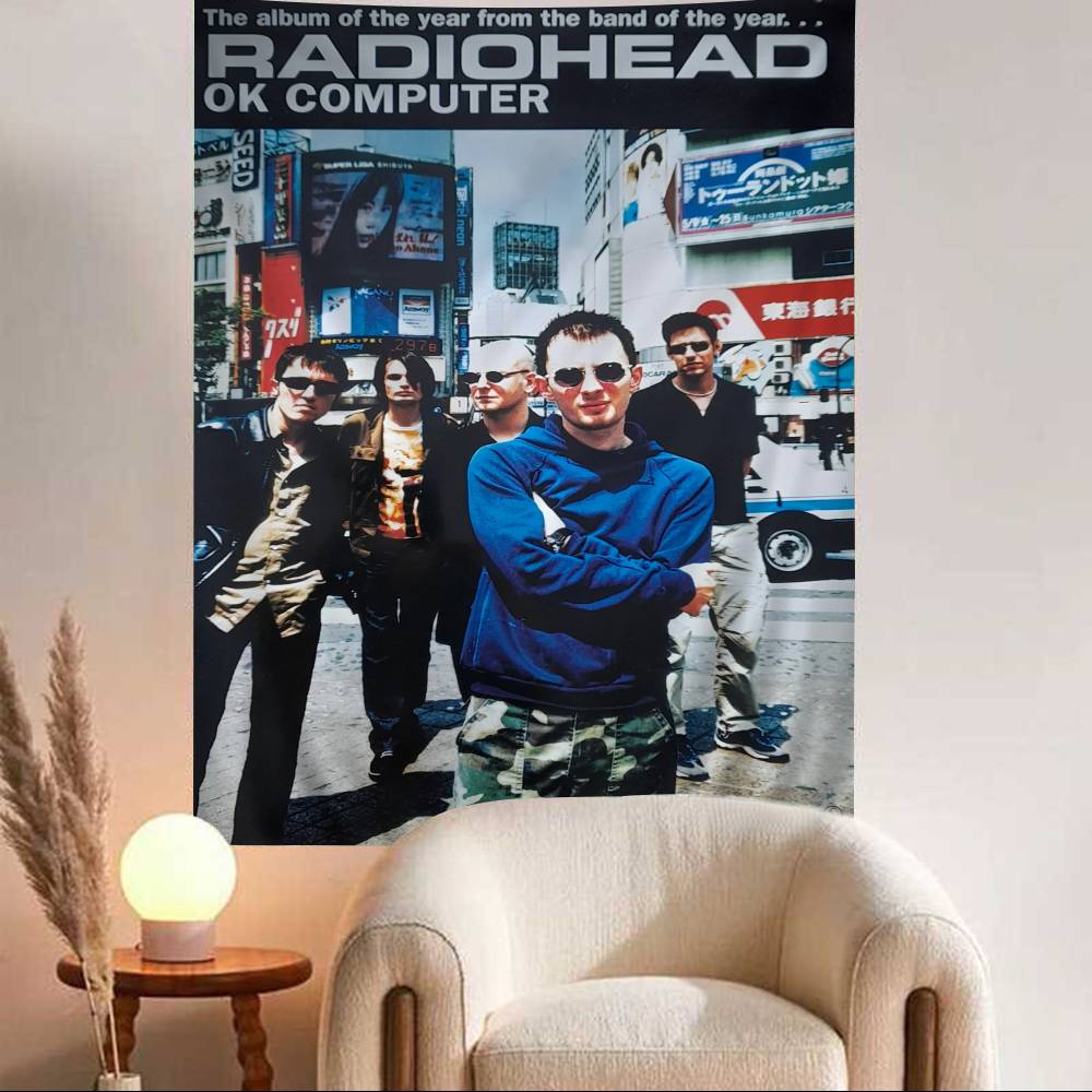 Rock Band RRadiohead Hängendes Böhmisches Wandteppich Japanischer Wandteppich Anime Kawaii Zimmerdekoration