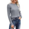 Women's Fashion Crew-neck Long-sleeved Casual Loose Pullover Sweater