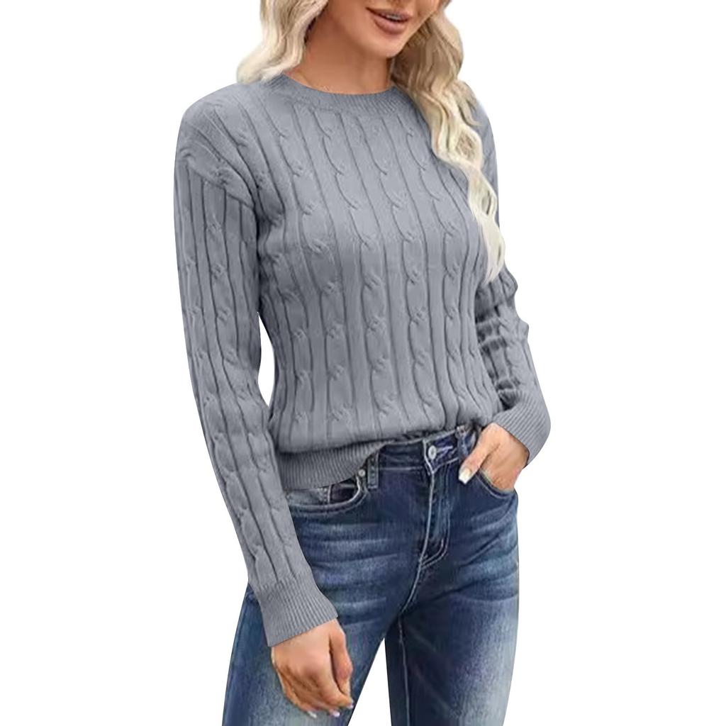 Women's Fashion Crew-neck Long-sleeved Casual Loose Pullover Sweater