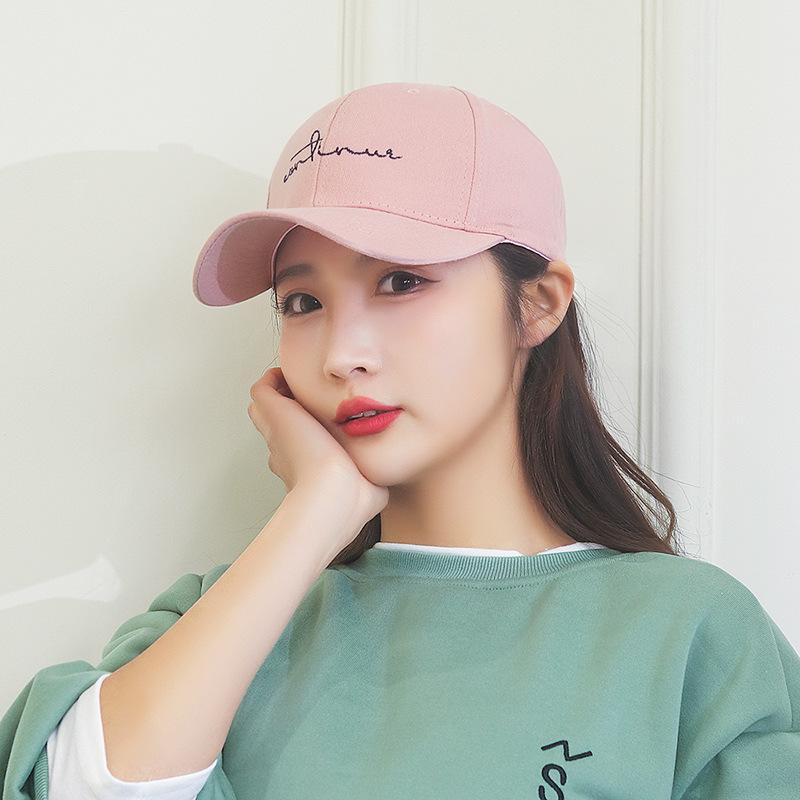 Frühling Sommer Jugend Studenten Baseballkappe Bestickt Dünne Linie Damen Kappe Paar Kappe