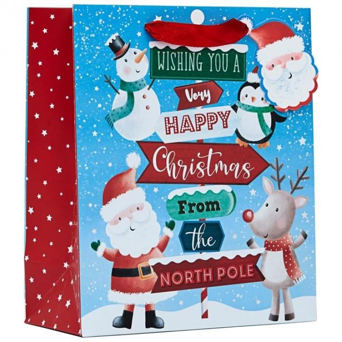 Partisan North Pole Christmas Gift Bag