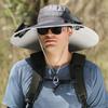 Solar-Powered Wide Brim Sunshade Hat with Lithium Battery Fan for Men