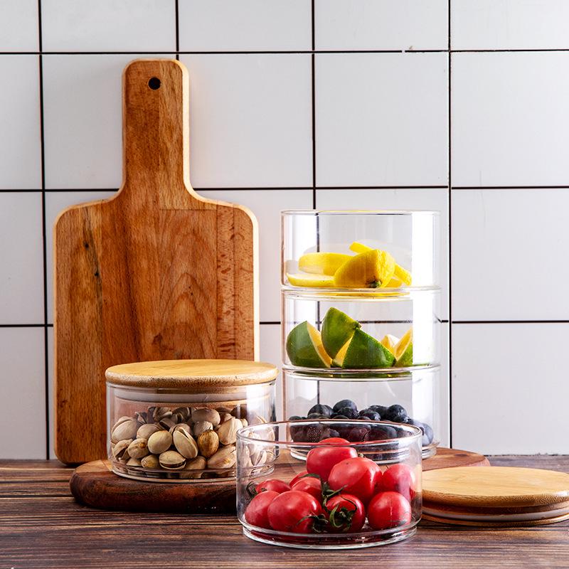 Stackable High Borosilicate Glass Storage Jar for Snacks, Candy, Dried Fruit & Grains