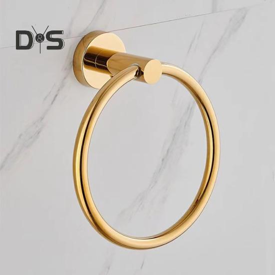 Handtuchring mit Saugnapf, Wandhalterung aus Metall, einfarbig, einfach zu installieren, Handtuchhalter für Badezimmer, Kleiderhaken