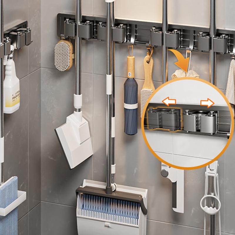 Mop And Broom Storage Rack Mop Rack Wall Mounted Strong Broom Mop Rack Comes With Hook Storage Rack To Hang Broom