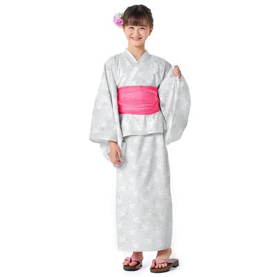 Colorful Candy Style LAURA ASHLEY Yukata for Perfect for Fireworks Festivals and Summer NB701240 Children's Set, 140cm, Swans, Girls, Dress,