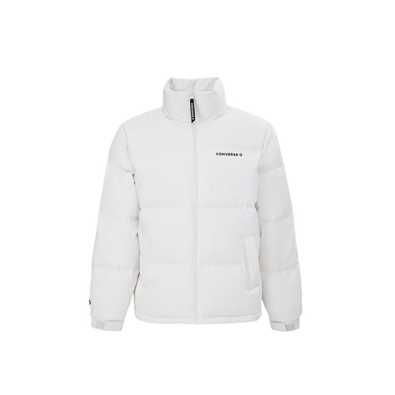 Converse Down Jackets Unisex White Stand Collar Moderate Puffer Jacket UCJ144-W2Y M