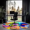 Doggyland Bedruckter Runder Teppich Teppich Stuhlteppich Bereichsteppich Eingang Fußmatten, für Bürostuhl Wohnzimmer Schlafzimmer Küchenraum.