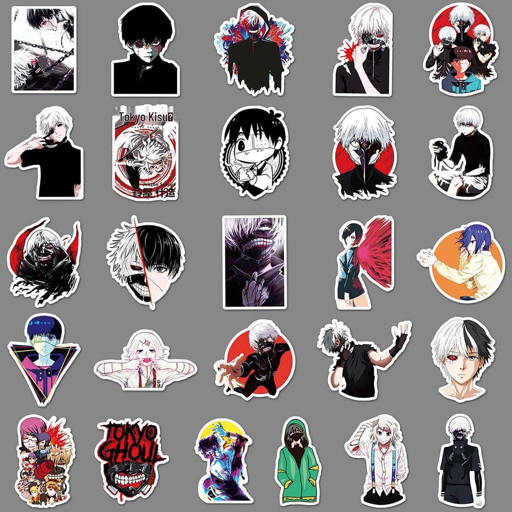 51-Piece Tokyo Ghoul Anime Graffiti Stickers for Laptop, Suitcase, Car, and Scooter.