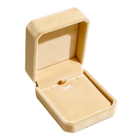 Jewelry Box, with Velvet Interior Shock-Proof Scratch-Proof Organizer, Apricot Soft Plush Jewelry Case for Rings Earrings Necklaces