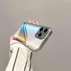 Gradient blue light electroplated silver glass phone case suitable for iPhone 17 16 15 14 13 12 11Pro/Max/Plus scratch resistant