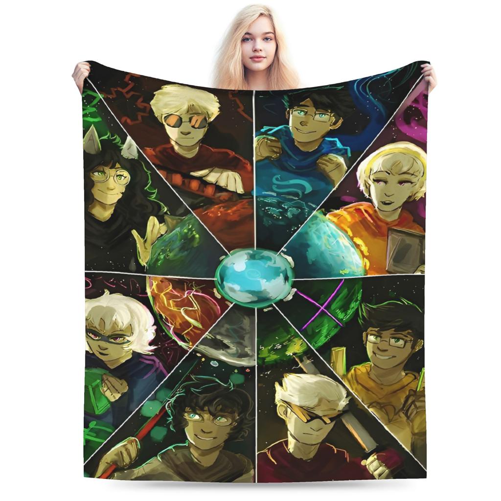 Super Warm Blankets Decorative Homestucked Manga Throw Blanket Flannel Bedspread For Outdoor Street Trend Sofa Bed Cover