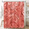 Swirls Shower Curtain Modern Style Print Waterproof Bath Decoration Red White Abstract Pattern Shiny Bathroom Decor 72x96 inches