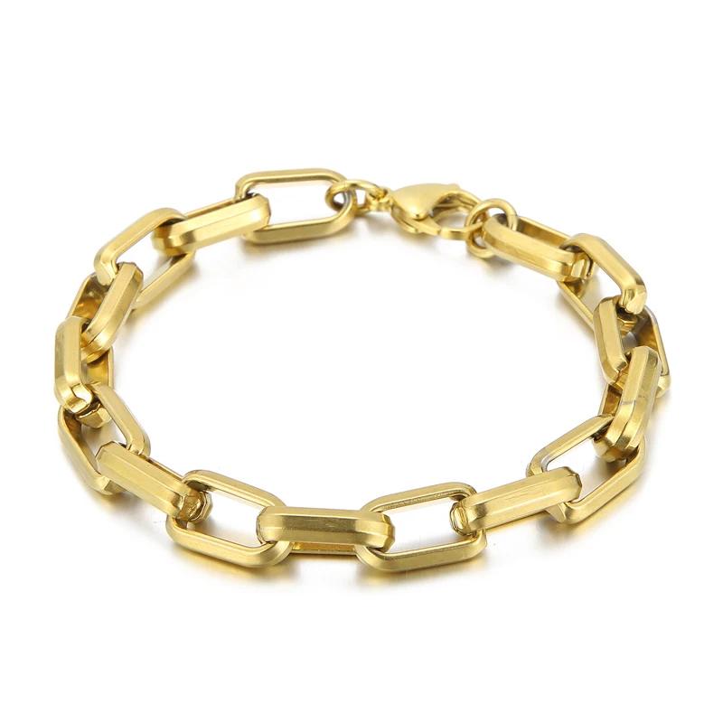 Fashion Mens Simple Stainless Steel Chain Bracelets for Men Unisex Wrist Jewelry Gifts Punk Metal Hip Hop Couple Jewelry