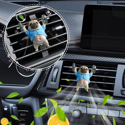 Car Air Freshener Clip Car Perfume Ornament Weightlifting Dog Shape Vehicle Fragrance Auto Perfume Scents for Women Men