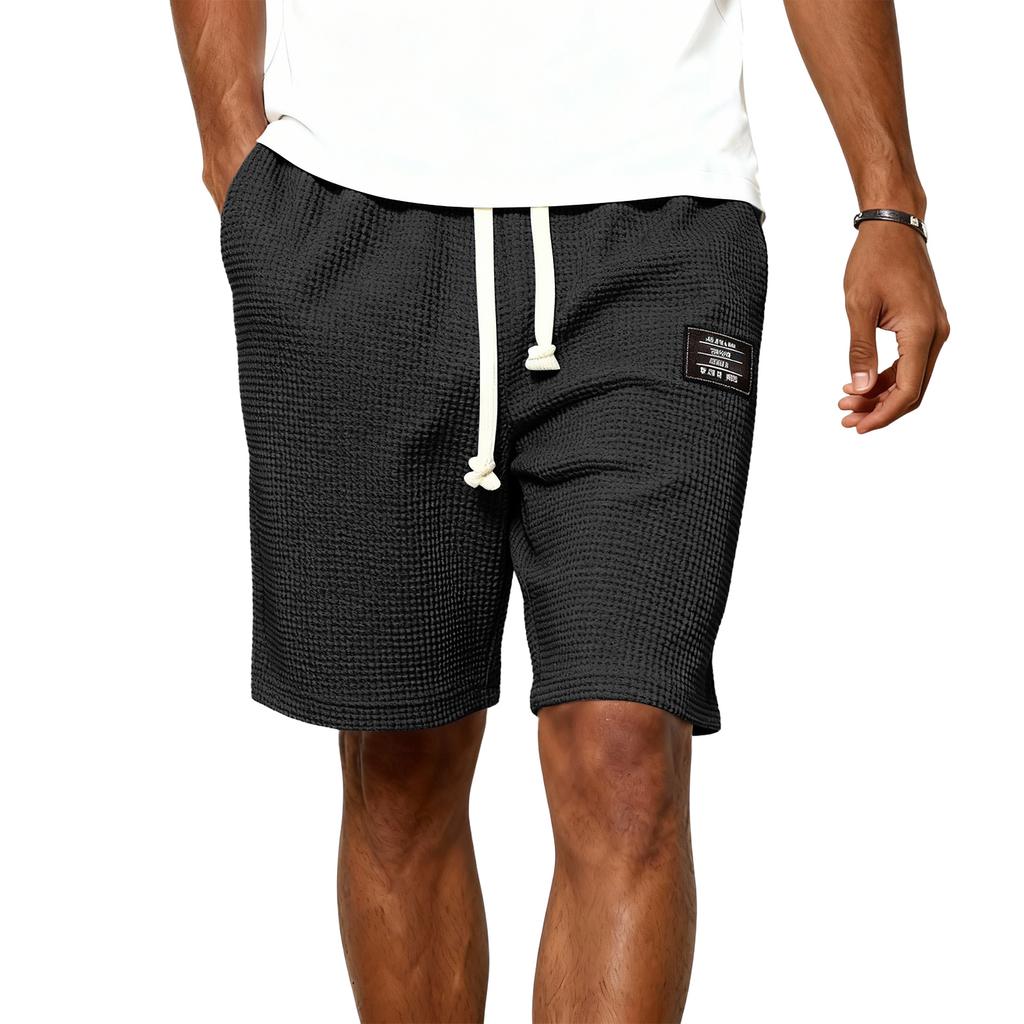 Shorts Casuais Masculinos com Cordão de Tecido