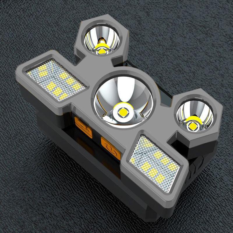 5 LED Headlamp with 18650 Battery USB Rechargeable Strong Light Super Bright Head-Mounted Flashlight Night Fishing Headlight Outdoor Camping Headlight