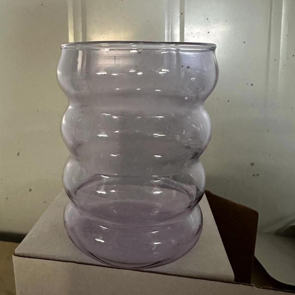 Colored Double-Walled Spiral Glass Cup: Ideal for Milk, Coffee, Mousse, Juice At Home or Office.