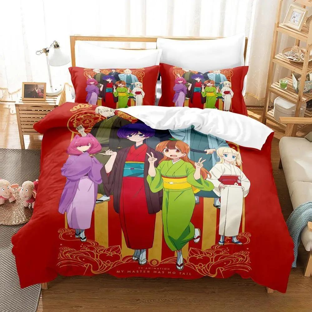 New 3d Print Anime My Master Has No Tail Bedding Set Single Twin Full Queen King Size Bed Set Adult Kid Bedroom Duvet Cover Sets