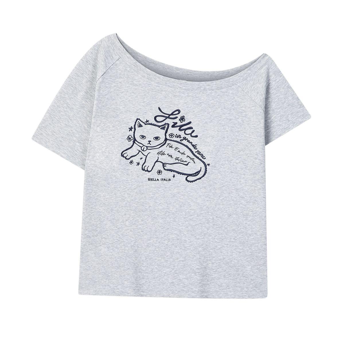 FILA Original Loose Fit Pullover Knit Short Sleeve T-Shirt Women tops F11W629122F-MG M