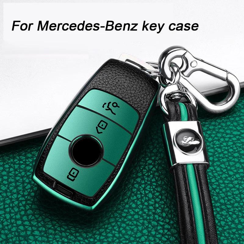Styling Mouldings Zinc Alloy Solid Color Key Case For Mercedes Benz Keychain Shell Cover CLS GLA GLB GLC A C E Class GLE W177 W2
